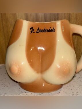 BOOBIE Boob Breasts Tan Lines Ft Lauderdale Novelty Gag Gift Risqué Ceramic Mug